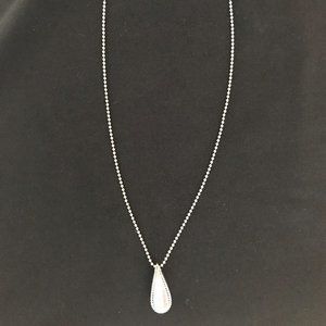 LAGOS Silver Caviar Teardrop Pendant Necklace